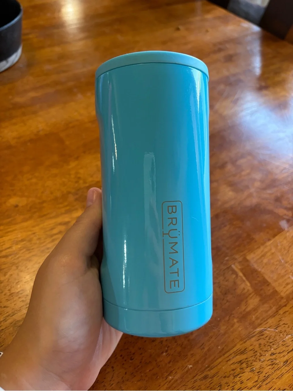 BrüMate Aqua Blue Insulated Can Cooler - Slim Travel Koozie